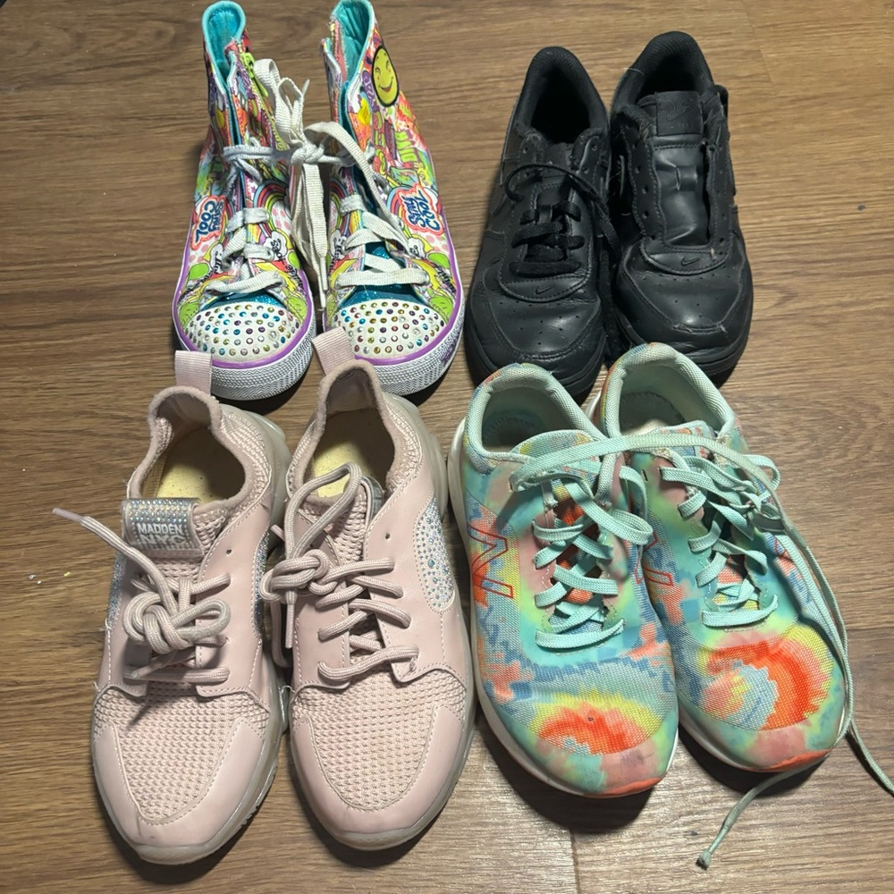 Children’s girls size 2 shoe lot Nike, sketchers, Steve Madden, new balance